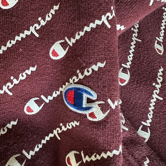 Champion Reverse Weave AOP PO Hoodie S2974 CPB SZ L Unisex, Burgundy, y2k, 90s - Picture 5 of 10